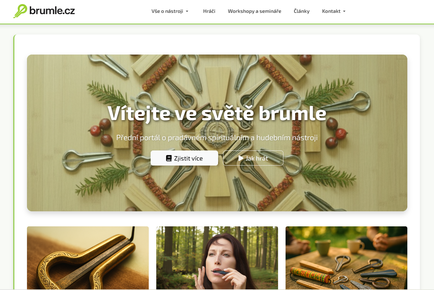 Screenshot webu Brumle.cz